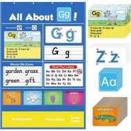 Detailed information about the product Alphabet Learning Pocket Chart Alphabet Wall Chart ABC Flash Cards Learning Games, Handwriting Practice Letter Tracing for boys and girls Age 3 Up