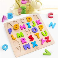 Detailed information about the product Alphabet Number Puzzles Set Wooden Upper Case Letter And Number Learning Board Toy