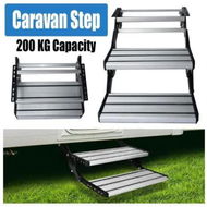 Detailed information about the product Aluminium Double Caravan Step Pull Out Folding Steps For Road RV Camper Trailer