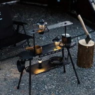 Detailed information about the product Aluminum Alloy Folding Tactical Table, Adjustable Height Outdoor Classic Style, Double-Layer Storage, 35-55cm Multi-Position Height Adjustment