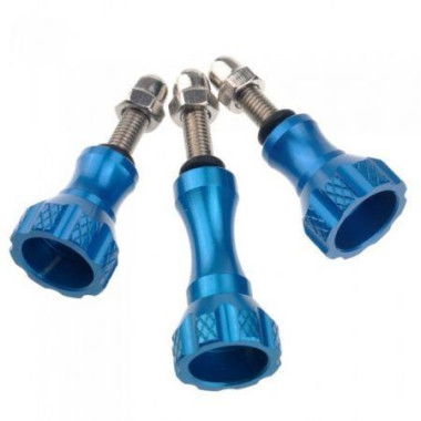 Aluminum Thumb Knob Stainless Bolt Nut Screw Set For GoPro HD Hero 1 2 / 3 / 3+ ST-50 Blue