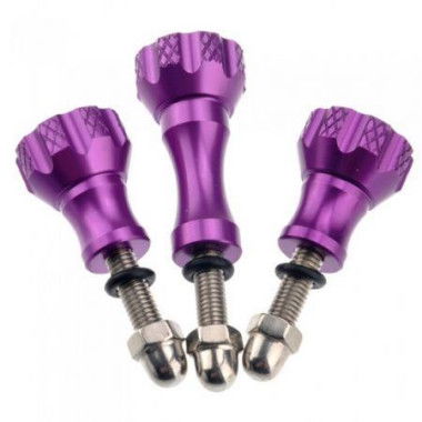 Aluminum Thumb Knob Stainless Bolt Nut Screw Set For GoPro HD Hero 1 2 / 3 / 3+ ST-50 Purple