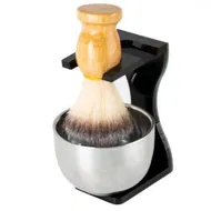 Detailed information about the product Amazing Men's Wet Shaving Kit, Heavyweight Shaving Brush Razor Stand with Stainless Steel Soap Bowl and Friendly Brush