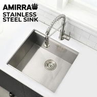 Detailed information about the product Amirra Kitchen Stainless Steel Sink 440mm x 440mm Smooth coated Silver