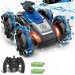 Amphibious Remote Control Car Boat with Water Spray 2.4 GHz Waterproof RC Car Monster Truck Stunt Car, Water Beach Pool RC Car Toys (Blue). Available at Crazy Sales for $39.99