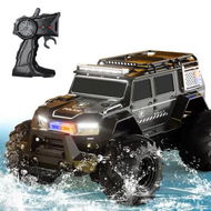Detailed information about the product Amphibious Remote Control Car Waterproof Monster RC Cars 4WD All Terrain Off-Road Stunt Vehicle Toys with 2.4 GHz LED Lights (Black)
