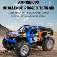 Detailed information about the product Amphibious Remote Control Monster Truck, All Terrain RC Car Waterproof, 2.4GHz 4WD Off-Road Crawler Vehicle, Monster Toys Gift for Boys Girls (Blue)