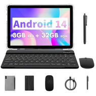 Detailed information about the product Android 14 Tablet 10 Inch Octa Core 3GB RAM 32GB ROM Expand To 1TB 6000mAh Battery HD Screen Keyboard Mouse Writing PEN Included Color White
