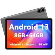 Detailed information about the product Android Tablet, 10.1 inch Android 13 Tablets 8GB RAM 64GB ROM, 1280x800 IPS HD Touchscreen, 6000mAh Battery, Bluetooth, Dual Camera, Grey