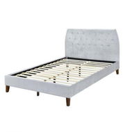 Detailed information about the product Angela Velvet Fabric King Single Bed Frame