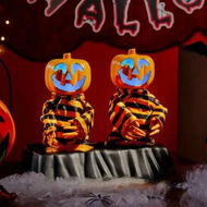 Detailed information about the product Animatronic Halloween Decorations,Screaming Indoor Table Decor with Pumpkin Spooky Jukebox,Dancing Pumpkin Man in Stripes Halloween Party