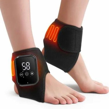 Ankle Massager Heating Pad for Ankle and Foot with Rechargeable,Thermal Wrap for Achilles Tendon Plantar Fasciitis Foot Massager Gifts for Women Men-2pcs