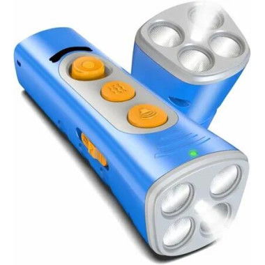 Anti Barking Device 4X Ultrasonic Emitters Dog Bark Deterrent Rechargeable Dog Barking Control with 50ft Range Dog Training Tool(Blue)