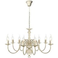 Detailed information about the product Antique White Metal Chandelier 8 X E14 Bulbs