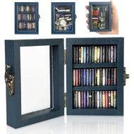 Detailed information about the product Anxiety Bookshelf Mini Bookshelf Ornament Miniature Bookshelf Decor with 60pcs Mini Books for Book Lovers Home Room Office Decor , Blue