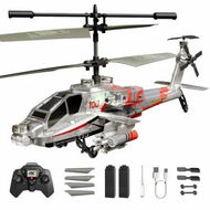 Detailed information about the product Apache RC Helicopter Toy,2.4GHz Remote Control Helicopter Drone with 2 Batteries,LED Lights,One Key Take Off/Landing,Altitude Hold,Age3+,Silver