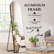 Detailed information about the product Arch Full Length Mirror Body Free Standing Hanging Floor Leaning for Bedroom Hallway Removable Stand Aluminium Alloy Frame