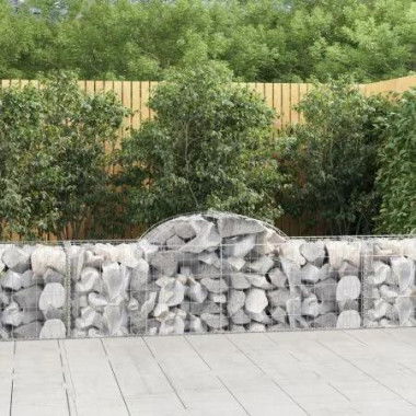 Arched Gabion Baskets 2 pcs 200x50x60/80 cm Galvanised Iron