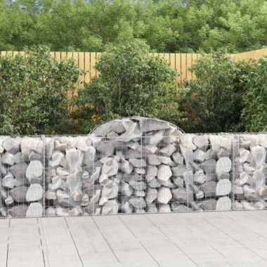 Arched Gabion Baskets 2 pcs 200x50x80/100 cm Galvanised Iron