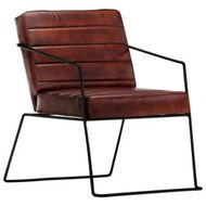 Detailed information about the product Armchair Dark Brown Real Leather