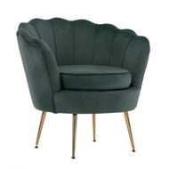 Detailed information about the product Armchair Padded Lounge Chair Accent Velvet Shell Scallop GREEN