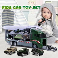 Detailed information about the product Army Truck Toy Car Military Force Model Carrier Storage Play Set Toddler Boys Gift Tank Jeep Mini Cars Helicopter Vehicle Transport Battlefield Soldiers 18 In 1