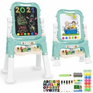 Detailed information about the product Art Easel for Kids,Adjustable Standing Rotatable Double Sided Easel with Painting Accessories for Boys and Girls Green
