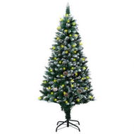 Detailed information about the product Artificial Christmas Tree LEDs&Pine Cones&White Snow 180 cm