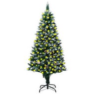 Detailed information about the product Artificial Christmas Tree LEDs&Pine Cones&White Snow 240 cm