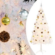 Detailed information about the product Artificial Christmas Tree With Baubles And LEDs White 180 Cm