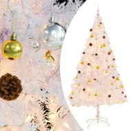 Detailed information about the product Artificial Christmas Tree With Baubles And LEDs White 210 Cm