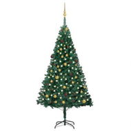 Detailed information about the product Artificial Christmas Tree with LEDs&Ball Set Green 210 cm PVC