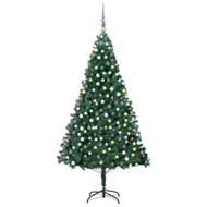 Detailed information about the product Artificial Christmas Tree with LEDs&Ball Set Green 210 cm PVC