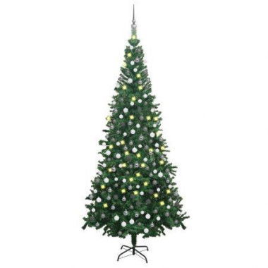 Artificial Christmas Tree with LEDs&Ball Set L 240 cm Green