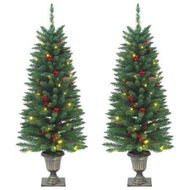 Detailed information about the product Artificial Christmas Trees 2 pcs 100 LEDs Green 120 cm