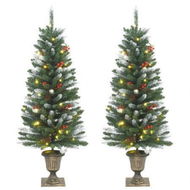 Detailed information about the product Artificial Christmas Trees 2 pcs 100 LEDs Green and White 120 cm