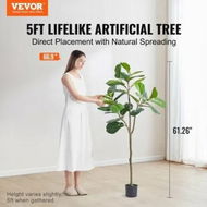 Detailed information about the product Artificial Fiddle Leaf Fig Tree, 12.7cm, Secure PE Material & Anti-Tip Tilt Protection Low-Maintenance Faux Plant, Lifelike Green Fake Potted Tree for Home Office Warehouse Decor Indoor Outdoor