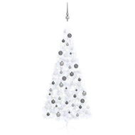 Detailed information about the product Artificial Half Christmas Tree with LEDs&Ball Set White 240 cm