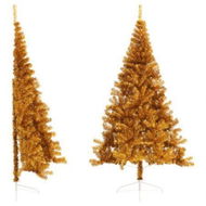 Detailed information about the product Artificial Half Christmas Tree with Stand Gold 210 cm PET