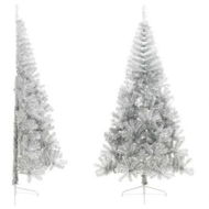 Detailed information about the product Artificial Half Christmas Tree with Stand Silver 210 cm PET