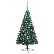 Detailed information about the product Artificial Half Pre-lit Christmas Tree with Ball Set Green 120 cm