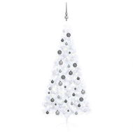 Detailed information about the product Artificial Half Pre-lit Christmas Tree with Ball Set White 180 cm