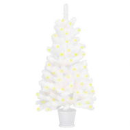 Detailed information about the product Artificial Pre-lit Christmas Tree White 90 cm