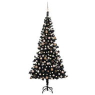 Detailed information about the product Artificial Pre-lit Christmas Tree with Ball Set Black 210 cm PVC