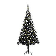 Detailed information about the product Artificial Pre-lit Christmas Tree with Ball Set Black 240 cm PVC