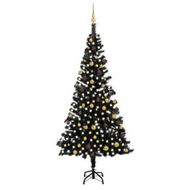 Detailed information about the product Artificial Pre-lit Christmas Tree with Ball Set Black 240 cm PVC