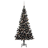 Detailed information about the product Artificial Pre-lit Christmas Tree with Ball Set Black 240 cm PVC