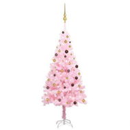 Detailed information about the product Artificial Pre-lit Christmas Tree with Ball Set Pink 210 cm PVC