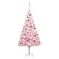 Detailed information about the product Artificial Pre-lit Christmas Tree with Ball Set Pink 210 cm PVC