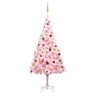 Detailed information about the product Artificial Pre-lit Christmas Tree with Ball Set Pink 240 cm PVC